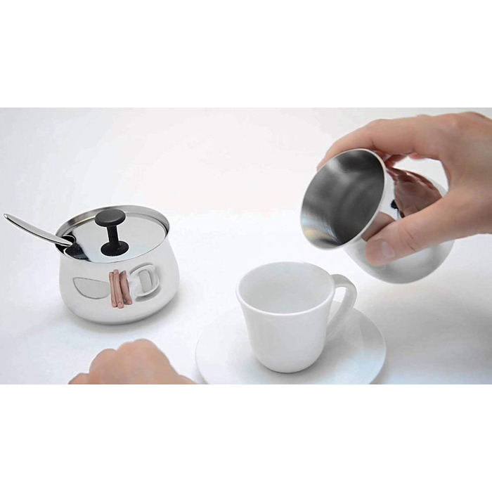 Alessi Sugar Bowl, Stainless Steel, Silver, 12 x 9 x 33.5 cm