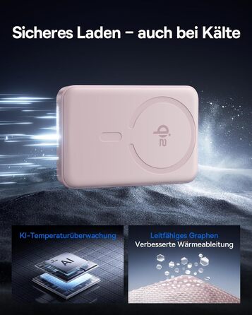 Power Bank Baseus EnerFill Qi2 MagSafe 10000mAh з PD 22.5W та бездротовою зарядкою 15W (Рожевий)