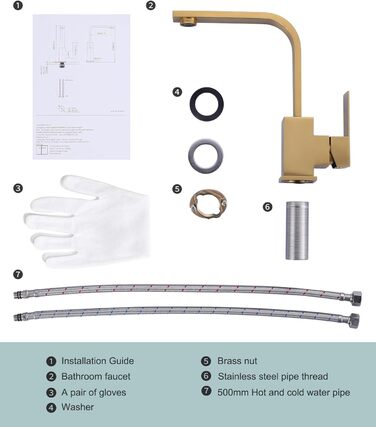 Кухонний змішувач з нержавіючої сталі, поворотний на 360°, для кухні, вантажівки, ванної кімнати, золотий