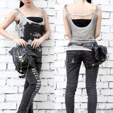 Чоловіча/Жіноча тактична поясна сумка на стегнах, військовий стиль, чорна