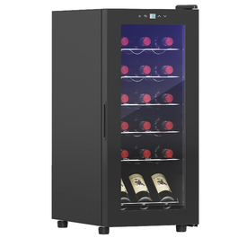 HOMCOM Wine Refrigerator, Compressor for 18 Bottles, 50 L Beverage Refrigerator with Glass Door, 5-18°, Bottle Refrigerator with Touch Switch | Aosom