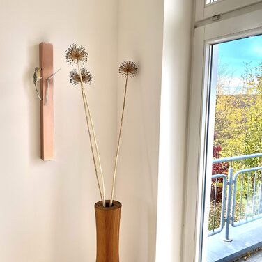TFA Dostmann Analog Pendulum Clock Picus, 60.3062.51, chrome woodpecker, modern design wall clock, rose gold, (L) 246 x (W) 75 x (H) 653 mm