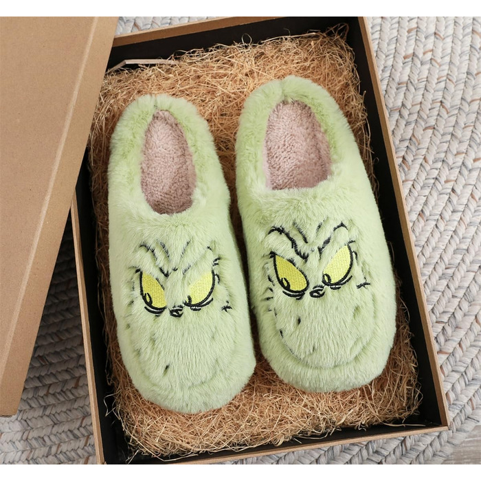 Тапочки для дому Grinch - святкові, плюшеві, теплі, для чоловіків (39/40 EU)