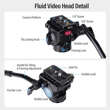 SIRUI AM-203S Міні-штатив з алюмінію: компактний, 15кг, 42см, для DSLR, Vlogging