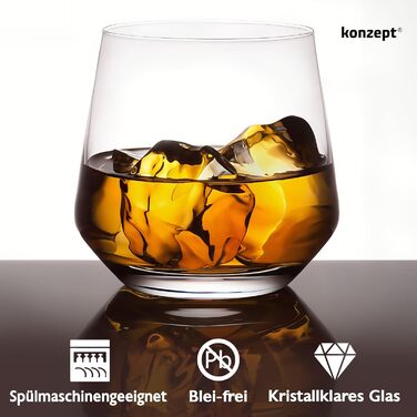 CONCEPT Glass Set, 12-piece, 310 ml small juice glasses, ideal as drinking glasses, water glasses, whisky glasses, universal and dishwasher-safe