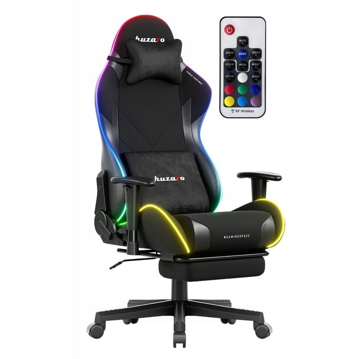 Ігрове та офісне обертове крісло Huzaro Force 5.7 RGB з підставкою для ніг
