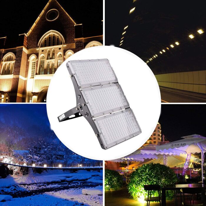 Bellanny LED Floodlight 300W 30000LM Spotlight, 6500K Cool White Light Floodlights - IP65 Waterproof Floodlight, Outdoor Wall Lights for Garden, Terrace, Garage, Sports Field, Factory, Workshop
