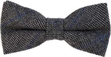 Метелик DonDon чоловічий, бавовняний, в клітку (синьо-чорно-сірий), з нагрудною хустинкою 23x23 см, стиль твід