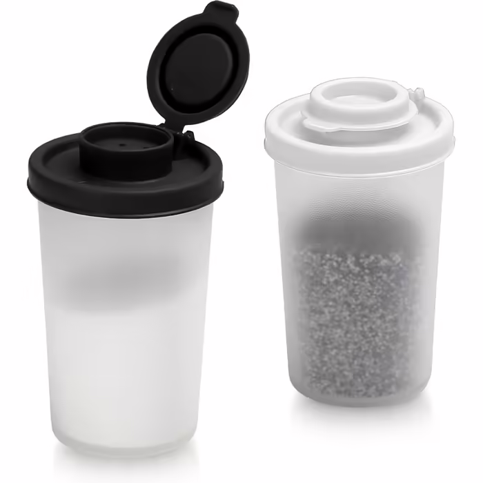 SIGNORAWARE Salt and Pepper Shakers, Moisture-Resistant, Set of 2 Large Salt Shakers, for On-the-Go, Camping, Picnic, Outdoor, Kitchen, Lunchboxes, Travel, Spice Set, Transparent