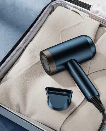 Іонізатор для волосся Föhn, 1800W, з насадкою-дифузором, 3 режими температури, безліч налаштувань швидкості, портативний фен (блакитний)
