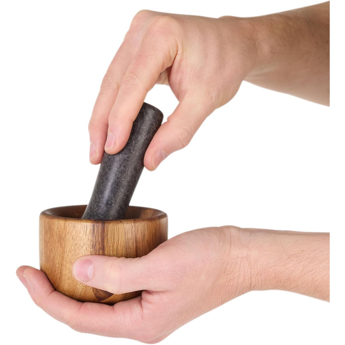 Набір для стукання спецій AdHoc MO42 | Дерево акації та граніт | Ø 9 см