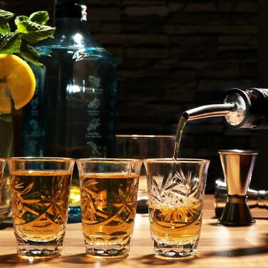 Виливники для пляшок Com-Four® 6 шт. з нержавіючої сталі – дозатор для алкоголю, олії, оцту – для бару, коктейлів, підходить для більшості пляшок (сріблястий, без кришки)