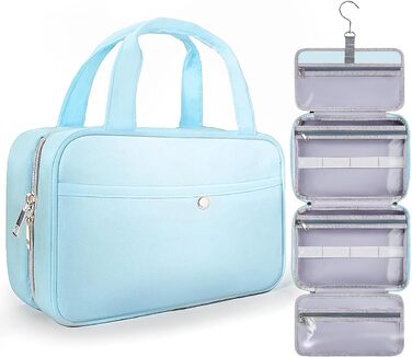 Жіночий дорожній косметичний набір для підвішування – водонепроникний, з прозорим вікном, легкий, для косметики, шампуню, рожевий, середній (26x17x9 см)