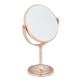 Relaxdays Makeup Mirror with Magnification, Copper Finish