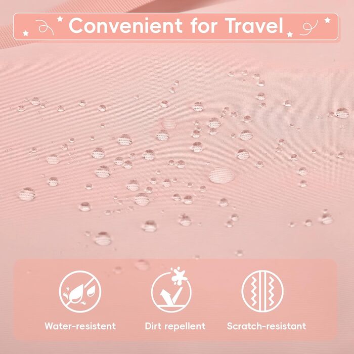 Рюкзак Tanou для дівчаток, 30L, нейлон, 3-9 клас, з тролейною петлею та брелоком (рожевий)