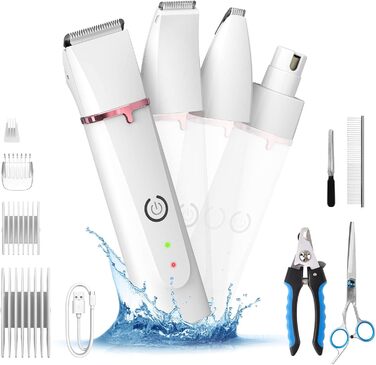 Машинка для стрижки собак Leise, 4 в 1: стрижка тіла, обличчя, вух, подушечок лап. Ідеально для собак та котів.