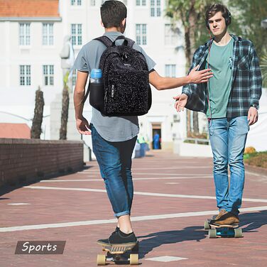 Рюкзак Zicac для чоловіків та жінок, Casual рюкзак для ноутбука 16 дюймів, легкий шкільний рюкзак для учнів та студентів, Daypack, рюкзак для подорожей, універсітету, школи, ділових поїздок, чорний