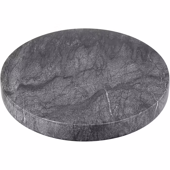 BSTKEY 25cm Natural Marble Stone Tray Decorative Storage Tray, Household Plate Tray Organizer for Kitchen Bathroom Dresser Decor Coffee Table, Black