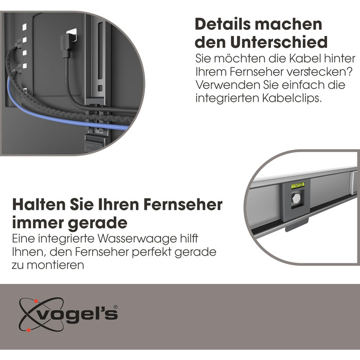 Vogel's Elite TVM 5605 Ultra-Slim TV Wall Mount for 40-100 Inch TVs - 100kg Capacity, VESA 600x400, Universal Compatibility, 1.5cm Profile