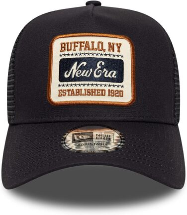 Кепка New Era A-Frame Trucker Distressed Patch Olive/White Buffalo NY