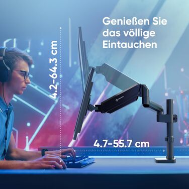 Кронштейн для монітора ONKRON G75-B, 13-34 дюйми, до 12 кг, VESA 100x100, чорний