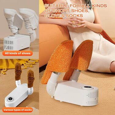 Електричний сушильник для взуття з таймером, антибактеріальний, для взуття, черевиків, футболок, лиж, шкарпеток, шапок, рукавичок