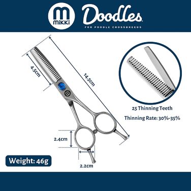 Ножиці Mikki Doodle для грумінгу собак та цуценят: витончене вирівнювання обличчя та лап, професійна якість