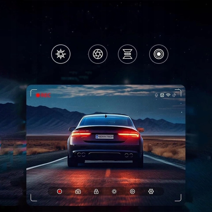 Автомобільний відеореєстратор 4K з GPS, Wi-Fi, G-сенсором та нічним баченням, передня та задня камери HD