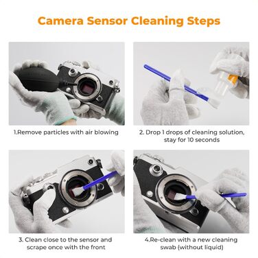 Набір для чищення об'єктивів K&F Concept: для фотоапаратів, фільтрів, телефонів. З Lenspen, пензликом, помпою, мікрофіброю та рідиною для чищення (2-в-1).