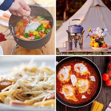 Набір кухонного посуду Bulin для кемпінгу та пікніків (24/13/11/8/4 шт.) – посуд для походів, пікніків та відпочинку на природі