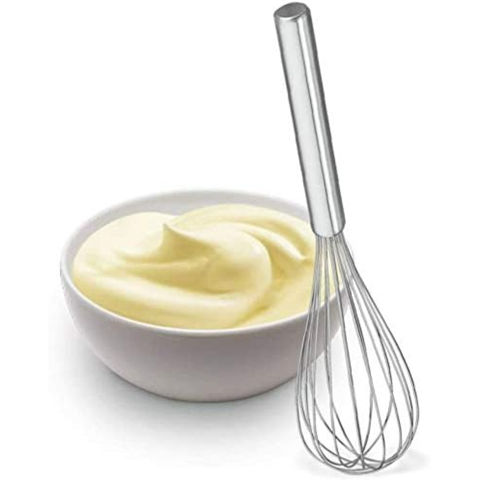 Венчик кухонний нержавіюча сталь з трубчатою ручкою, довжина 300 мм, 30 см, простий у використанні