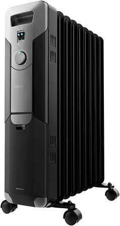 Електричний масляний радіатор Cecotec ReadyWarm 11000 Space - 2500 Вт, 11 ребер обігріву, 3 режими, 25 м², з кабелеутримувачем, ручкою та колесами (білий/чорний, 2000 Вт)