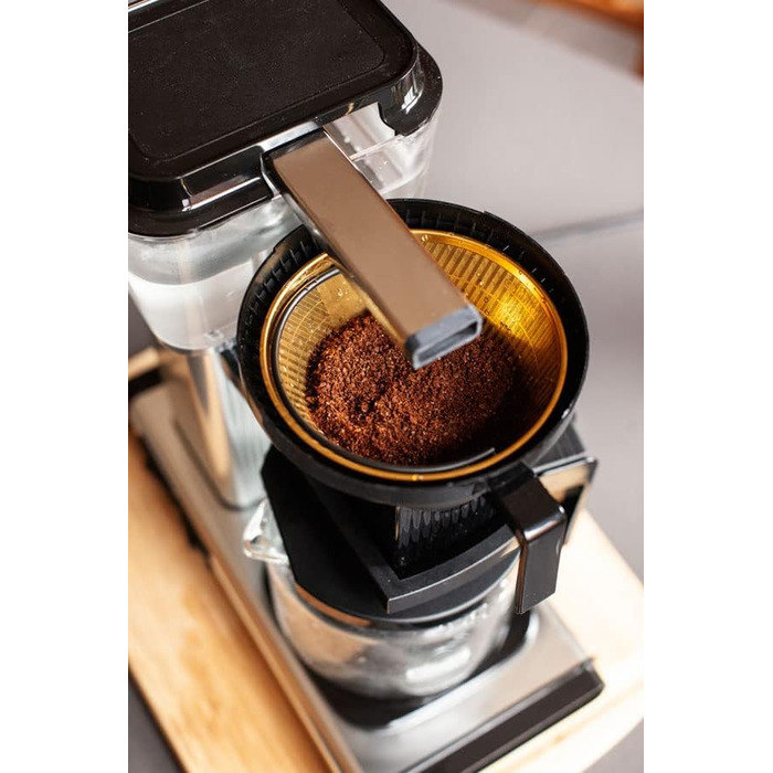 seleXions Coffee Filter Gold Filter All-Metal GF4MB with Metal Handle, for all coffee machines with round filter size 1 x 4