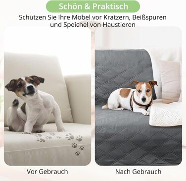 Водонепроникний килимок для собак TAIKURA, антиковзаючий килимок для тварин, міцний килимок для котів, багаторазовий. Захист для дивану, ліжка, автокрісла. Можна прати в пральній машині (темно-сірий, 76 x 190 см)