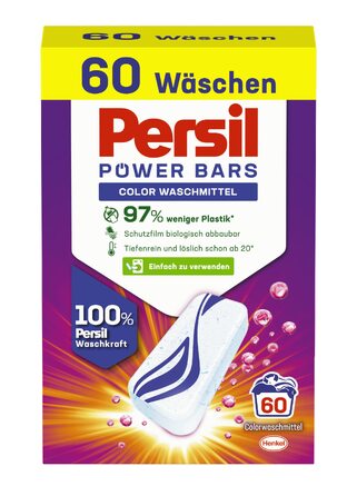 Капсули для прання Persil Power Bars Color для кольорових речей, 60 прань, гігієнічна чистота від 20°C, 1.77 кг