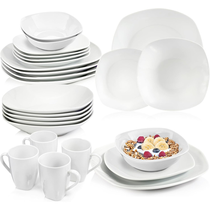 Набір сервірувальних тарілок Sänger Bilgola, 2 шт., порцеляна, білий, 23 x 34 см, для м'яса, риби та закусок, PREMIUM COLLECTION