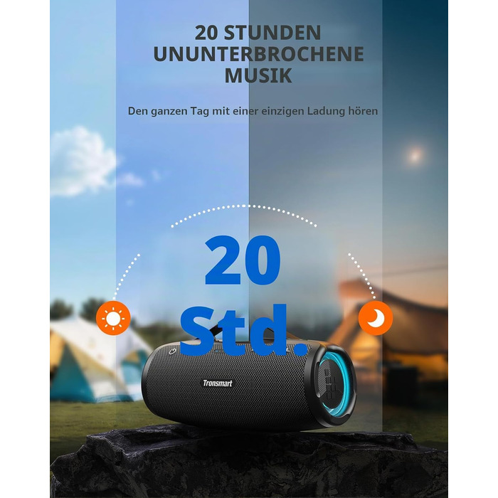 Tronsmart Mirtune S100: Bluetooth колонка водонепроникна IPX7, 20 год, для пляжу та вечірок (Чорна)