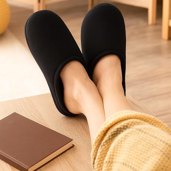 Тапочки жіночі Mishansha, зимові, теплі, коралові, з велюру, чорні, 39 EU