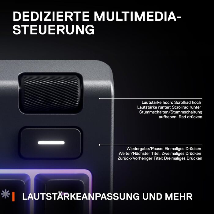 Клавіатура SteelSeries Apex 3 для ігор - RGB підсвічування 10 зон, магнітна підставка для зап'ястя, QWERTY (Nordic), чорний колір