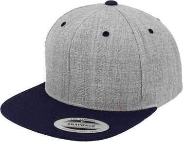 Кепка Flexfit Unisex Classic Snapback двоколірна, універсальний розмір (Heather/Navy)