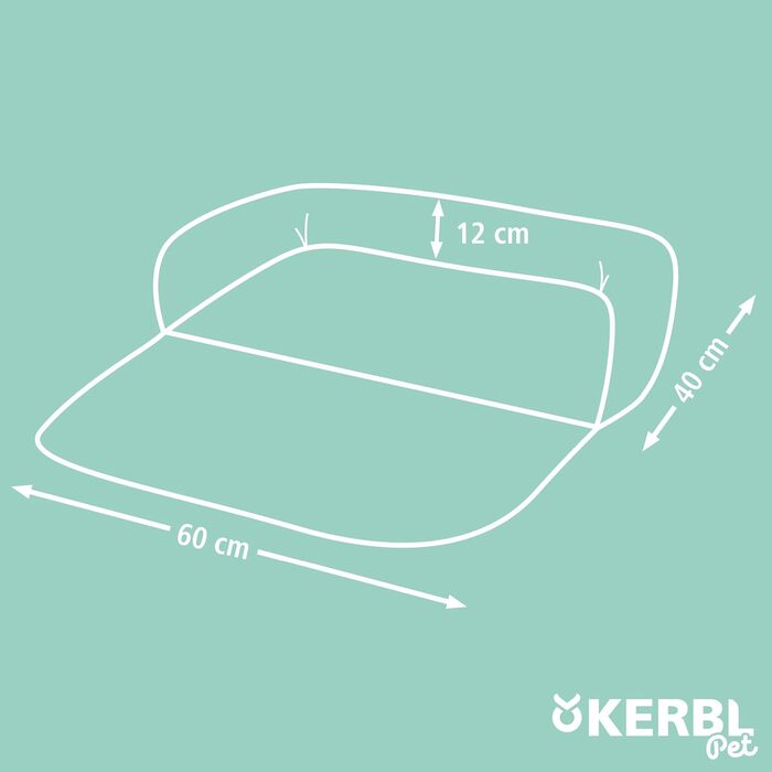 Подушка для домашніх тварин Kerbl Emalia, 60x40x12 см, сіра, для собак та котів, захист меблів