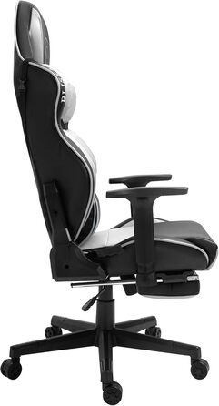 TRISENS Gaming Chair Racing Style Chair with Sports Seat and Ergonomic 4D Armrests, Color: Black/White