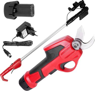 STREND PRO Battery-Powered Electric Pruning Shears Telescopic | for easy garden and tree pruning | max. 22mm, 170cm long telescopic handle geared pruning shears | 1 x 7.2V battery included | cordless shears, tree shears
