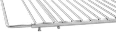 FVLFIL Deos-Grill Stainless Steel Grill Grate with Adjustable Width 55-65X37cm made of European Stainless Steel with Wooden Handles, Adjustable Grill Grate, Extendable Grill Grate