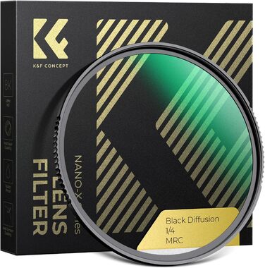 Фільтр K&F Concept Black Mist 1/4 (52mm) для відео та портретної зйомки - оптичне скло з нанопокриттям