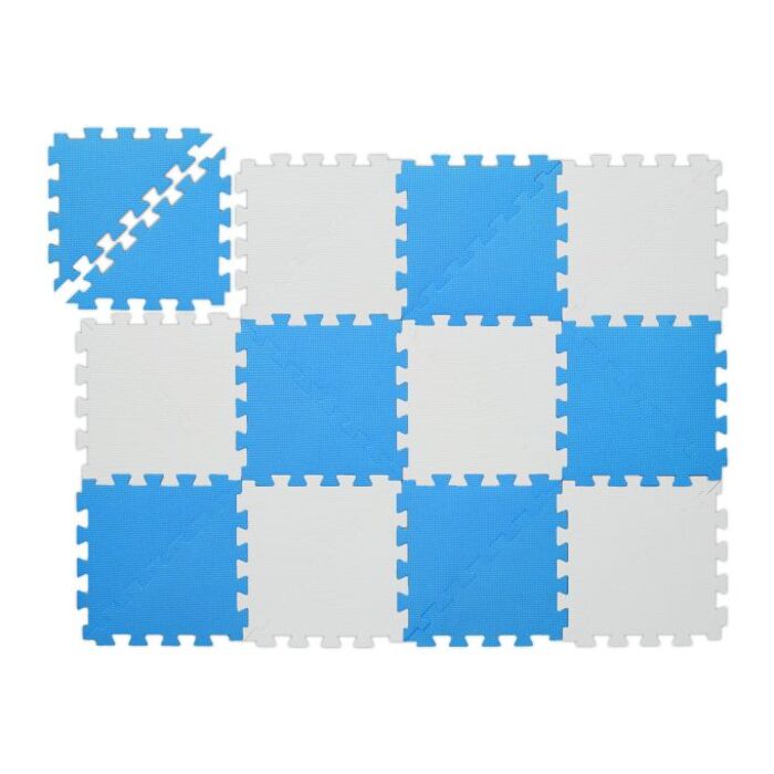 Relaxdays Puzzle Mat Blue and White