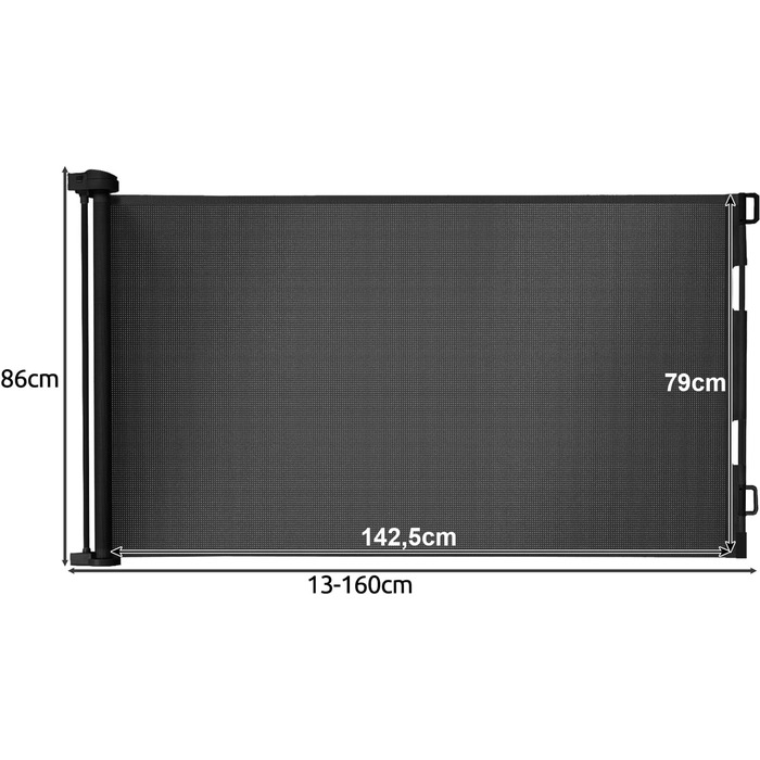 Захист для сходів Ruhhy висувний, 140 см, висота 85 см, чорний