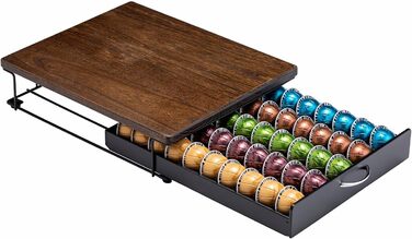 Підставка для капсул Nespresso Vertuo з дерев'яною кришкою - 50 капсул