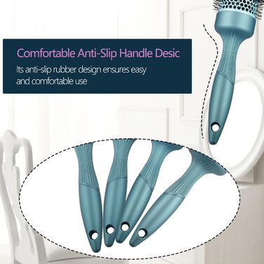 Набір для укладки волосся Haar-Rundbürste: круглі щітки, термостійкий нейлон, кераміка, антистатичні, для салонного догляду, з масажною щетиною