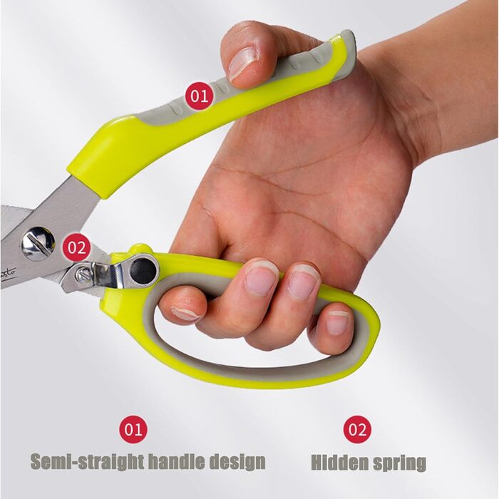 The multifunctional scissors, poultry shears, and seafood shears. This three-piece set meets most kitchen needs, premium heavy-duty scissors.